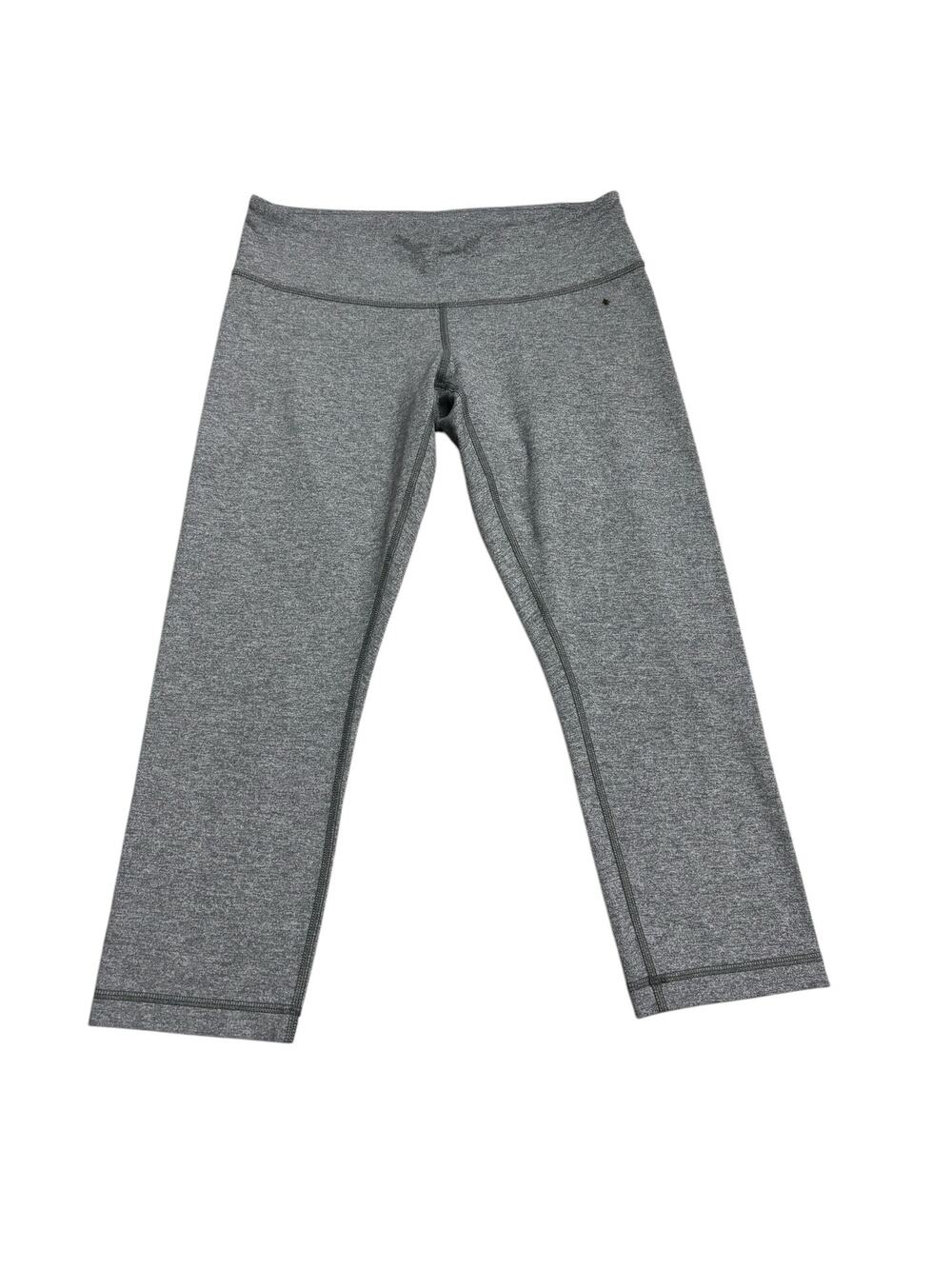 Lululemon Womens Size 10 Mid Rise Cropped Athletic Leggings Heathered Gray Sport